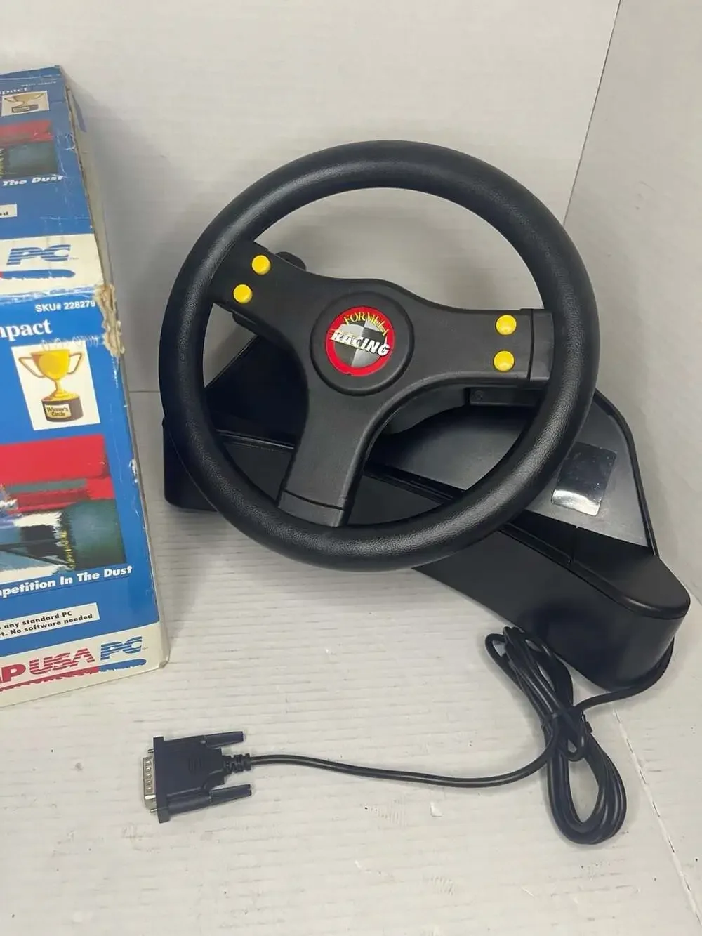 NIB CompUSA PC Formula Racing Ultimate High-Impact PC Racing Wheel